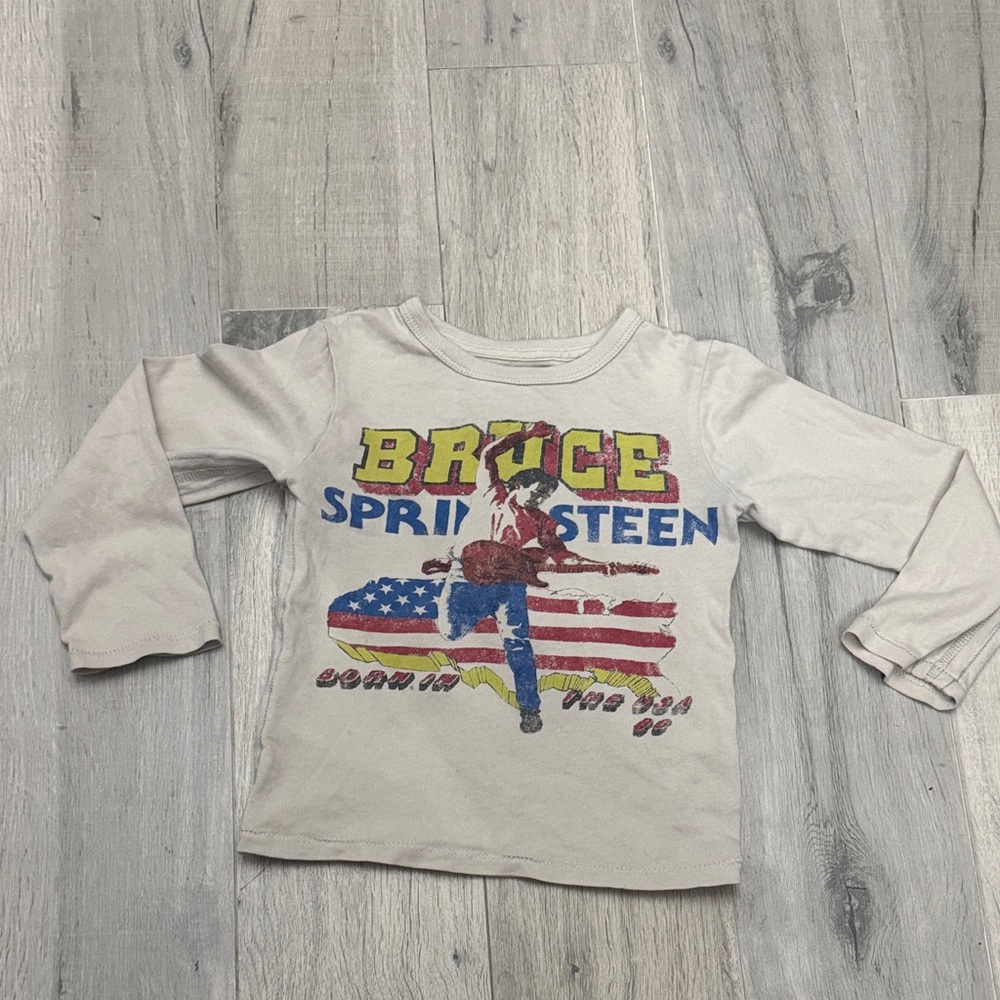Trunk Ltd Kids Long Sleeve Tee - White with Bruce Springsteen Graphic